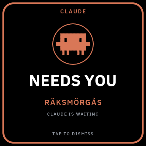 Attention state with Swedish project name RÄKSMÖRGÅS