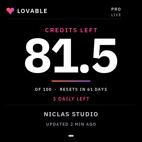 Native LVGL Lovable screen using illustrative credit data